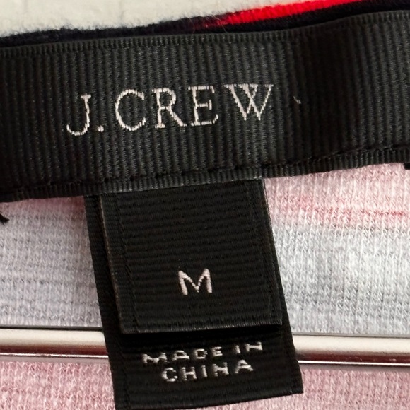 J. Crew Women's Red Fiery Sunset Blue Striped Shirt Short Sleeve Stretchy Dress - Picture 3 of 10